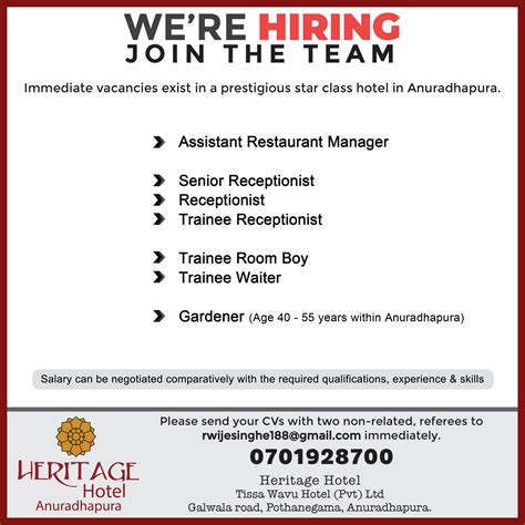 heritage hotel careers